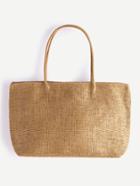 Romwe Khaki Beach Style Straw Tote Bag