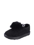 Romwe Faux Fur Ball Decorated Knotted Detail Flats