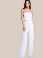 Romwe Strapless Solid Blossom Jumpsuit