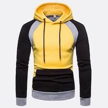 Romwe Guys Cut And Sew Hooded Sweatshirt