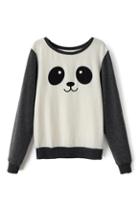Romwe Panda Print Color Block Sweatshirt