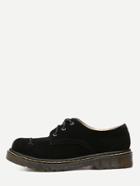 Romwe Black Faux Suede Lace Up Rubber Soled Oxfords