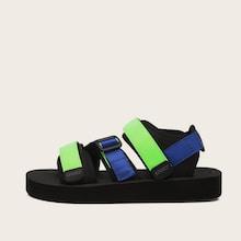 Romwe Guys Open Toe Velcro Strap Sandals