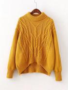 Romwe Rib Knit Turtleneck Sweater
