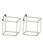 Romwe Silver Plated Square Stud Earrings