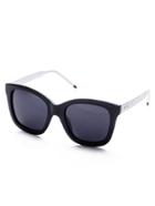 Romwe Black And White Frame Classic Sunglasses