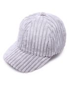 Romwe Light Grey Ribbed Velvet Warm Baseball Cap