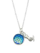 Romwe Blue Color Cute Simple Colorful Multicolored Fish Necklace