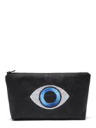 Romwe Contrast Embroidered Eye Makeup Bag