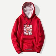 Romwe Men Christmas Cat Print Hooded Sweatshirt