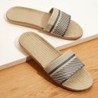 Romwe Guys Open Toe Linen Slippers