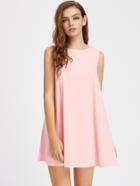 Romwe V Notch Tie Back Trapeze Dress