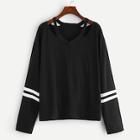 Romwe Plus Varsity Sleeve Tee