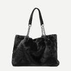 Romwe Fuzzy Chain Tote Bag