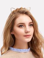 Romwe Metal Butterfly & Cat Ear Decorated Headband