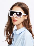 Romwe Contrast Trim Visor Sunglasses