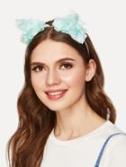 Romwe Flower Decorated Headband With Cat Ear