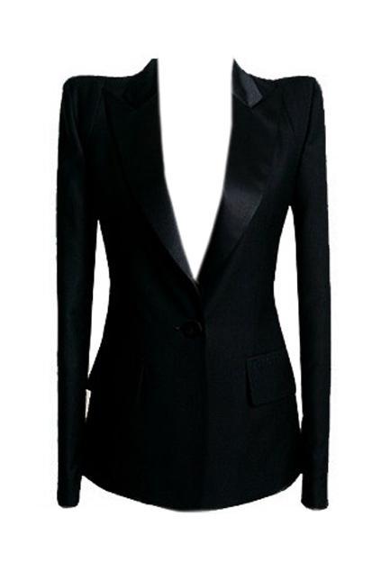 Romwe Single-breasted Black Blazer