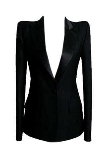 Romwe Single-breasted Black Blazer