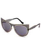 Romwe Black Hollow Frame Cat Eye Sunglasses