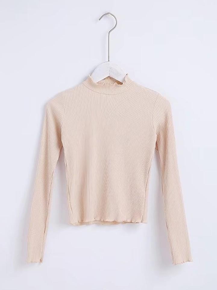 Romwe Lettuce Edge Rib Tee