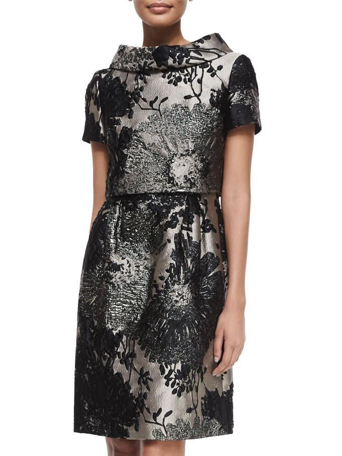 Romwe Black Collar Short Sleeve Print Dress