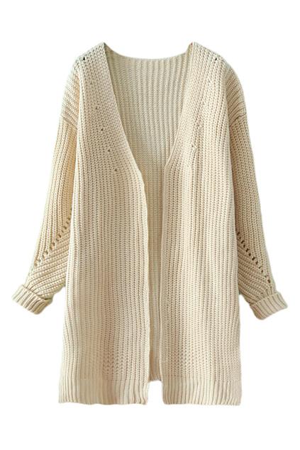 Romwe Open Front Long Cardigan