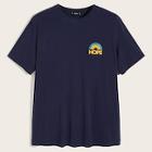 Romwe Guys Rainbow & Letter Print Tee
