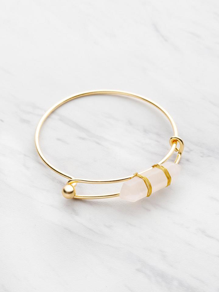 Romwe Random Color Crystal Adjustable Bangle