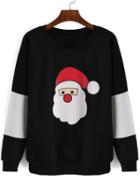 Romwe Santa Claus Print Thicken Sweatshirt