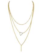 Romwe Gold Plated Multialyers Chain Necklace