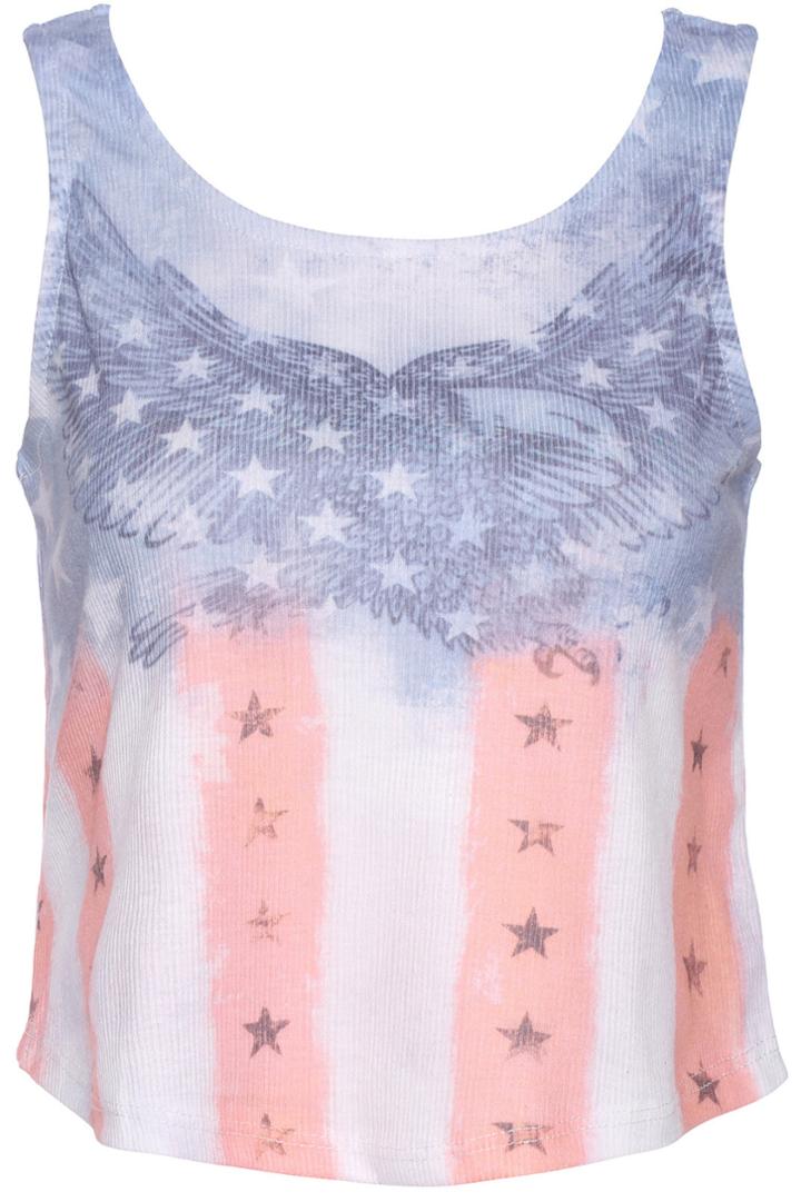 Romwe Romwe Stars Print Dual-tone Sleeveless Vest