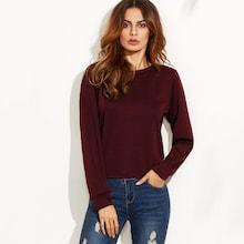 Romwe Striped Bow Backless Pullover