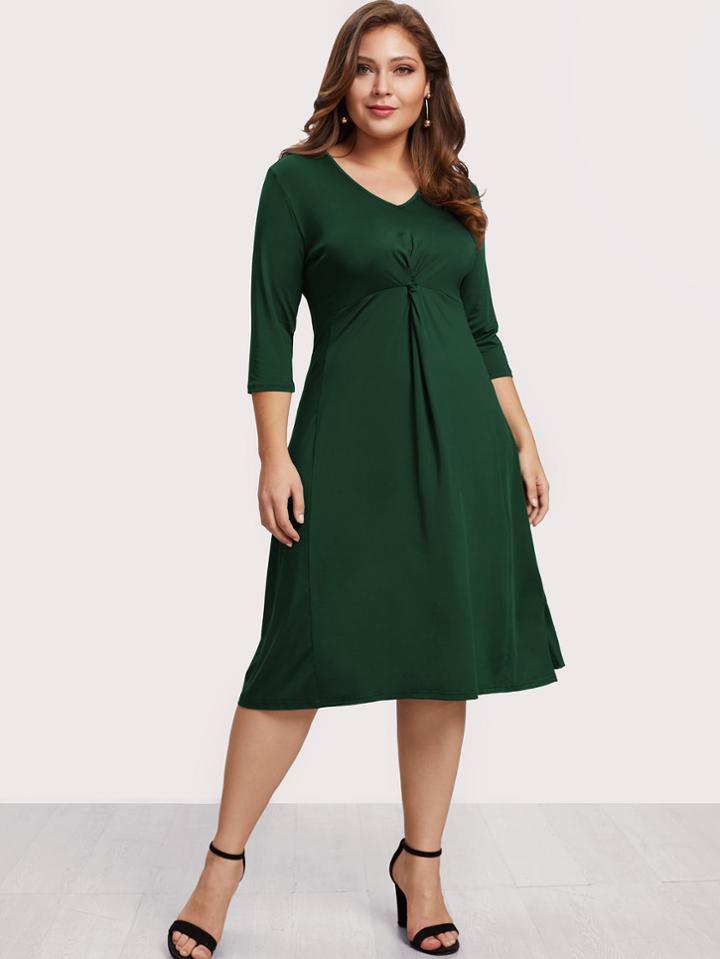 Romwe V Neckline Twist Dress