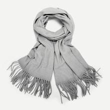 Romwe Men Plain Fringe Hem Scarf