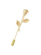 Romwe Gold Plated Leaf Shape Brooches Pins