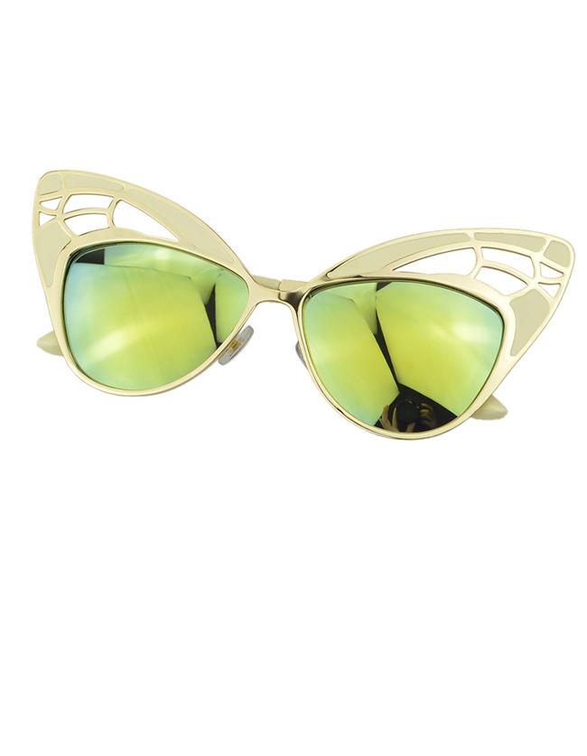 Romwe Beige Oversized Cat Sunglasses