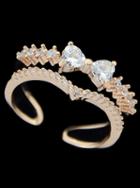 Romwe Gold Heart Diamond Ring