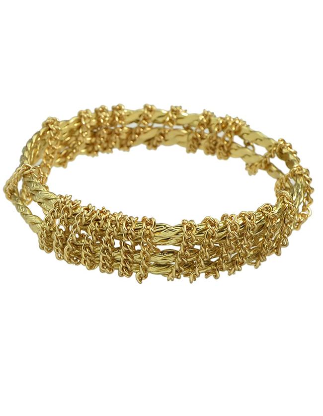 Romwe Gold Plated Chain Link Bracelet