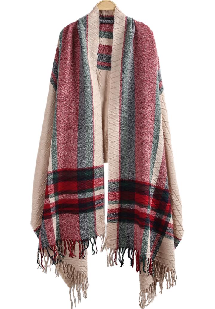 Romwe Jacquard Colour-block Scarf