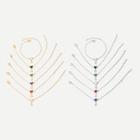 Romwe Butterfly Chain Anklet Set 12pcs