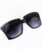 Romwe Purple Lenses Black Rim Sunglasses
