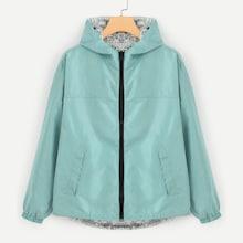 Romwe Hooded Jacket On Both Sides Wear