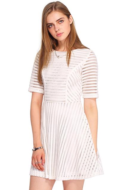 Romwe Hollow Strip Dress