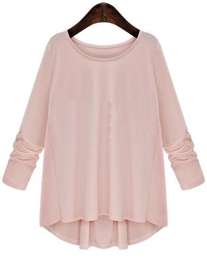 Romwe Bow Embellished Pleated Loose T-shirt