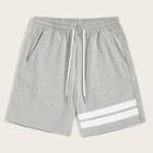 Romwe Guys Drawstring Waist Heather Knit Shorts