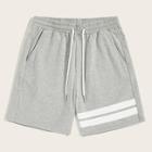 Romwe Guys Drawstring Waist Heather Knit Shorts