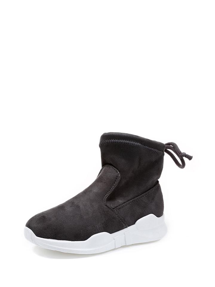 Romwe Suede Drawstring Detail Trainers