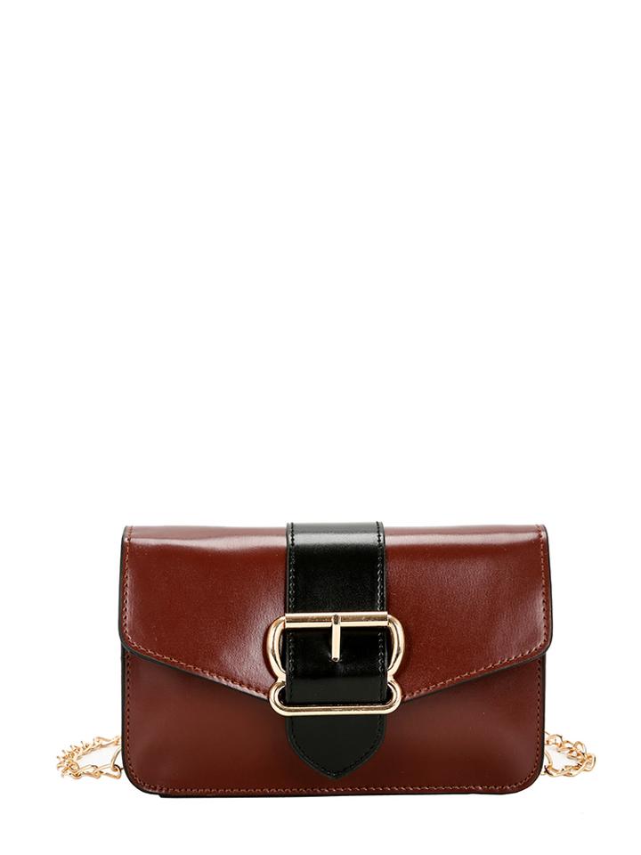 Romwe Western Buckle Design Chain Crossbody Bag