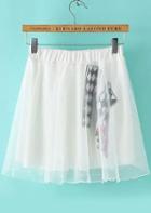 Romwe Elastic Waist Letter Print Pleated Skirt